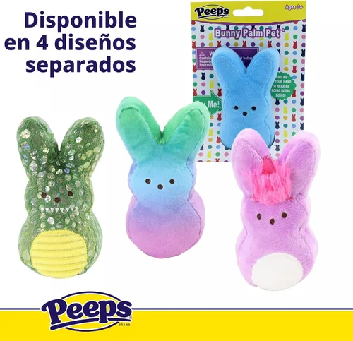 Vista 6 de Animal Adventure Peeps 4" Juguete de peluche de conejo Palm Pet coleccionable Azul