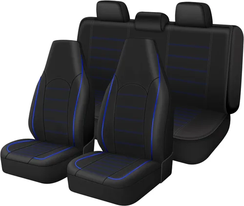Vista 11 de TOYOUN fundas clásicas universales de cuero sintético para asiento delantero de automóvil, fundas de asiento tipo cubo de respaldo alto - Se adaptan