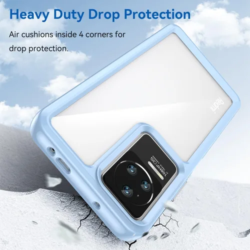 Vista 7 de Funda transparente para Redmi K50, Redmi K50 Pro/Redmi K60E con protector de pantalla, antiarañazos, a prueba de golpes, de policarbonato duro