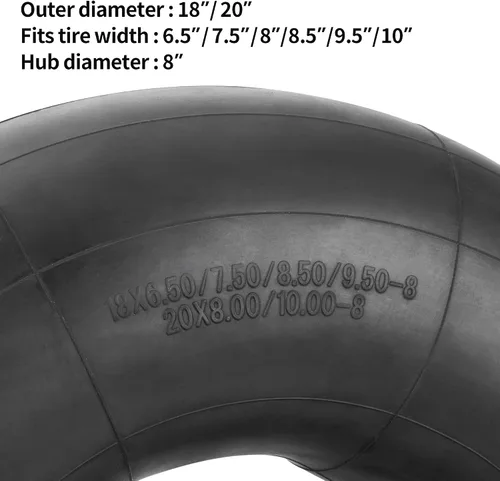 Vista 2 de RUTU 18x6.50-8 18x7.50-8 20x8.00-8 20x10.00-8 Tubos interiores para ATV Quad 4 Wheeler Go Kart Baja Warrior Mini Bike Tractor de Césped Soplador