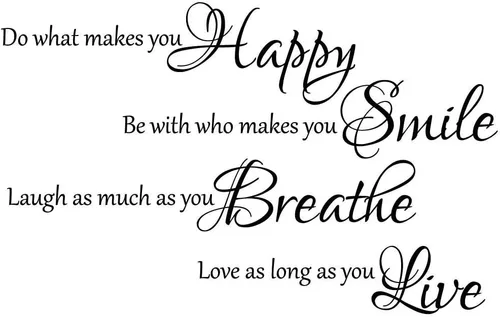 Vista 20 de Newclew Vinilo decorativo para pared con texto en inglés «Live Every Moment, Laugh Every Day», «Love Beyond Words»