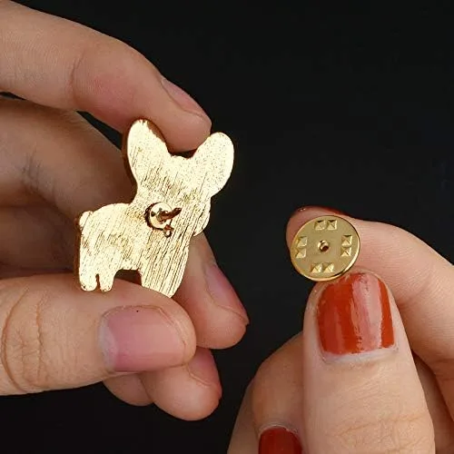 Vista 5 de Flairs New York - Broche de solapa esmaltado hecho a mano, 15 dorado15 plateados.