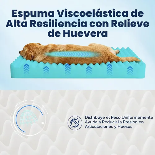 Vista 4 de Cama refrescante para perros grandes, cama ortopédica para perros con alfombrilla de gel refrescante, funda lavable extraíble, forro impermeable