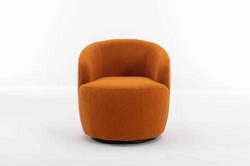Vista 19 de Silla giratoria decorativa, moderna silla tapizada de barril con respaldo ergonómico y cojín cómodo, sillón individual de ocio para sala de estar