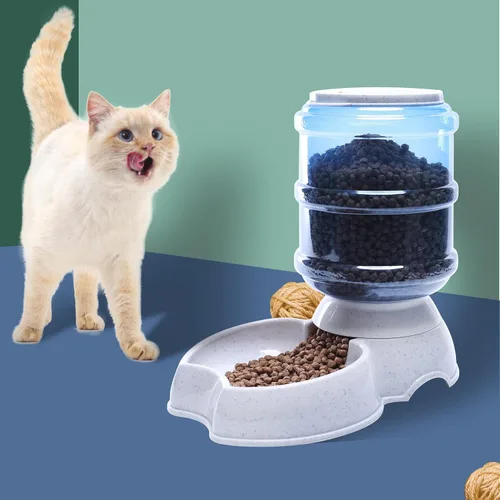 Vista 7 de Dispensador automático de alimentos para perros y gatos, sin BPA, repuesto por gravedad, autoalimentación para mascotas pequeñas, 3.8 L (alimentador)