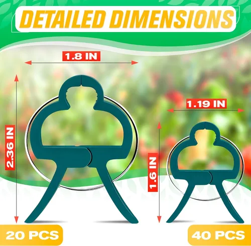 Vista 2 de 60 clips para plantas, 2 tamaños, para plantas de jardín, para tomate, plantas trepadoras, plantas colgantes, para vides, suministros de jardinería