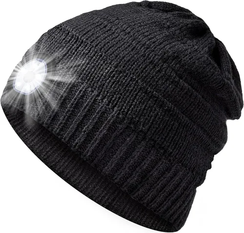 Vista 11 de HIGHEVER LED Beanie Hat with Light: Christmas Stocking Stuffers for Men Adult for Teen Boys Men Dad Winter Gifts