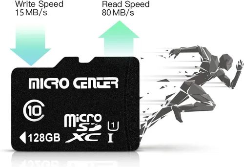 Vista 4 de Micro Center Tarjeta de memoria flash MicroSDXC Clase 10 de 128 GB con adaptador para almacenamiento de dispositivos móviles, teléfonos, tabletas