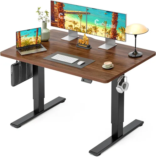 Vista 35 de CubiCubi Escritorio eléctrico de pie de 48 x 30 pulgadas, escritorio de pie ajustable en altura con ajustes preestablecidos de memoria, escritorio