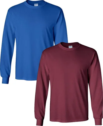Vista 76 de Gildan - Camiseta de algodón y de manga larga para hombre, modelo G2400 (1) verde irlandés + (1) negro