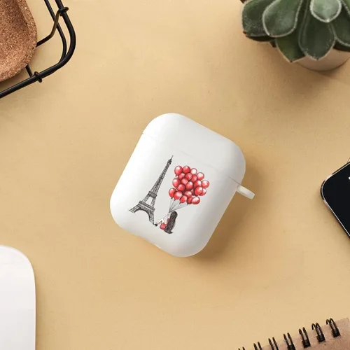 Vista 6 de Funda protectora para auriculares Bluetooth de la Torre Eiffel París Francia, funda protectora de carga compatible con Airpods 1/2, color blanco