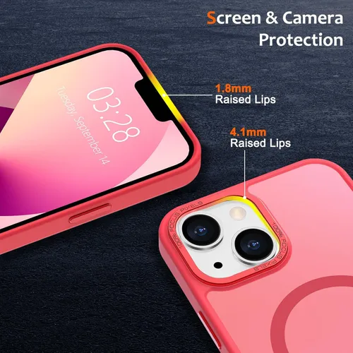 Vista 1142 de Anuck - Funda magnética para iPhone 11 compatible con MagSafe, carcasa trasera mate translúcida dura, borde de TPU, delgada, resistente a impactos