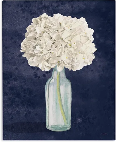 Vista 7 de Stupell Industries Ramo floral blanco en botella pintura azul, diseñado por James Wiens Art, 13 x 19 pulgadas, placa de pared