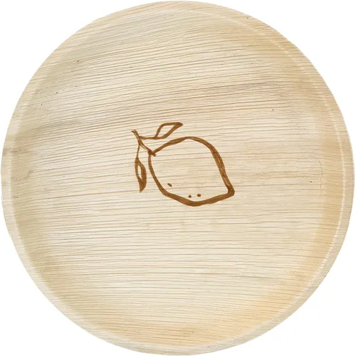 Vista 12 de NEATtable Platos de hoja de palma Diseño de limón Desechables y compostables Ecológicos y 100% naturales Ideal para eventos al aire libre