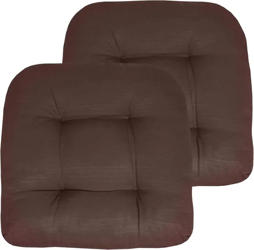 Vista 19 de Sweet Home Collection - Cojines para silla de patio y exterior, almohadillas prémium con relleno grueso y cómodo de fibra, mechones, 19 x 19 Negro