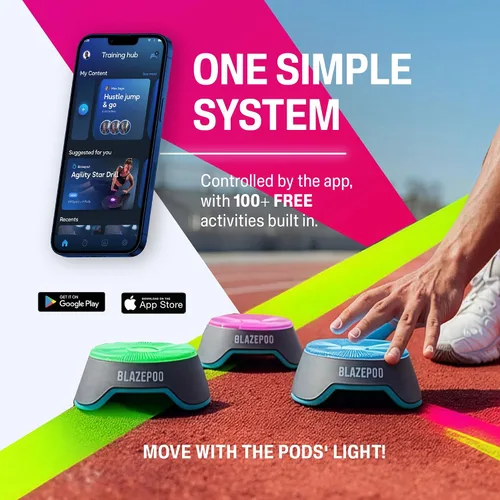 Vista 7 de BlazePod Kit de entrenamiento de reacción Smart Pods para ejercicios de velocidad, agilidad y cognitivos, entrenamiento profesional para atletas