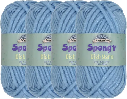 Vista 16 de JubileeYarn Hilo esponjoso para platos - 50 g/madeja de nylon grueso - paño de cocina - negro - 4 madejas