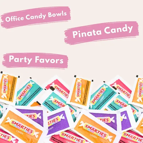 Vista 4 de Snack Mountain Paquete de dulces a granel, 100 paquetes Smarties envueltos individualmente, reempaquetados por Snack Mountain para mayor comodidad