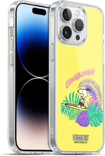 Vista 125 de Head Case Designs Funda de gel suave con licencia oficial de Peanuts Tropical Surf Snoopy Aloha Disco compatible con Apple iPhone 13 Mini Surf