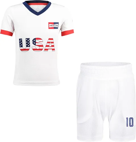 Vista 11 de Camisetas de fútbol para niños y niñas, tallas de 2 a 14 años, transpirables, trajes de entrenamiento de fútbol juvenil, regalos