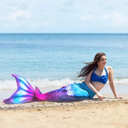 Vista 7 de Fin Fun Atlantis - Piel de cola de sirena para adultos, resistente al desgaste, inserto de monoaleta no incluido, tallas para adultos y adolescentes