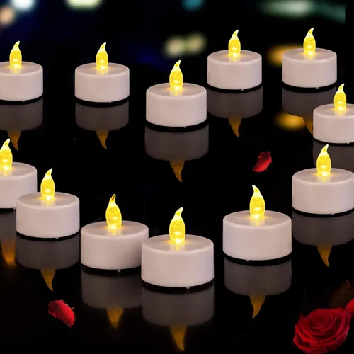 Vista 19 de Velas cónicas sin llama con control remoto y temporizador, candeleros LED que funcionan con baterías con llama 3D parpadeante, velas falsas