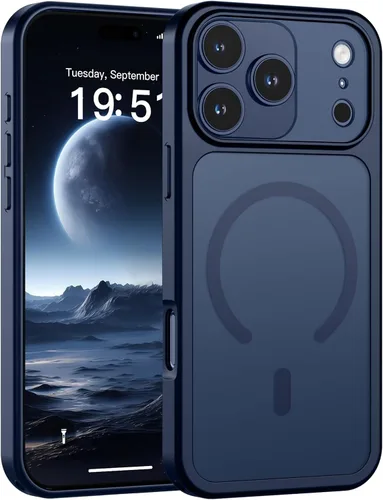 Vista 24 de SUPFINE Funda magnética para iPhone 11 Pro Max (compatible con MagSafe) (protección contra caídas de grado militar), delgada, translúcida mate, a