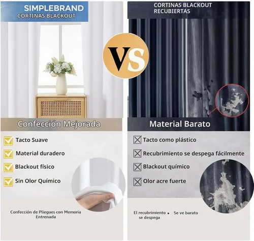 Vista 4 de Simplebrand Cortinas blancas puras de 96 pulgadas de largo para oscurecer la habitación, juego de 2 paneles para dormitorio/sala de estar, bloqueo