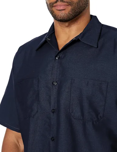 Vista 4 de Red Kap Camisa de trabajo industrial para hombre, ajuste regular, manga corta