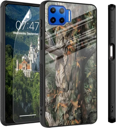 Vista 34 de Funda para Motorola Moto Edge 2022, cubierta trasera de vidrio templado con protector de pantalla, funda protectora a prueba de golpes para Motorola