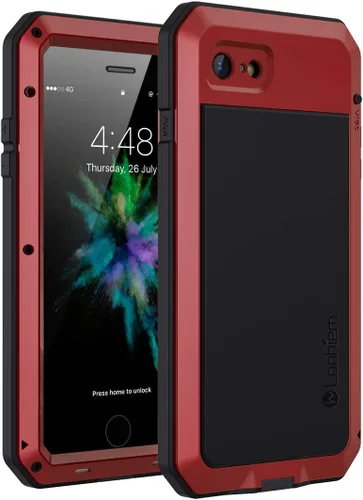 Vista 19 de Lanhiem Funda para iPhone 7 Plus/8 Plus, resistente a los golpes, [Tough Armour], funda de metal con protector de pantalla integrado, funda Negro