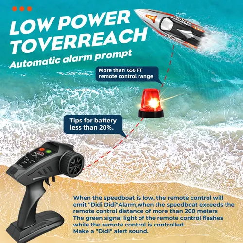 Vista 5 de BEZGAR Bote RC, barco de control remoto sin escobillas grande de 18 pulgadas para adultos y niños, botes de velocidad RC grandes y rápidos de 55 KPH
