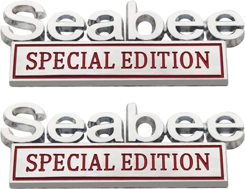 Vista 8 de BESULEN 2 piezas Emblema Edición Seabee, calcomanías de coche de 3D letras metálicas para guardabarros, maletero, portón trasero, accesorios