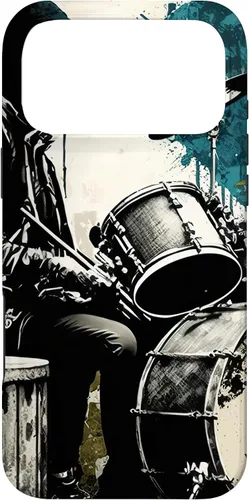 Vista 22 de Black White Drummer Music Lover Drumming Drummer Graphic Case for iPhone 17