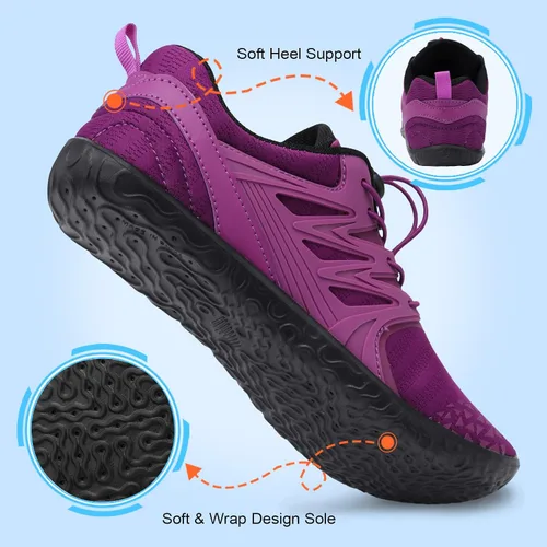 Vista 6 de L-RUN Zapatos de agua para hombre y mujer, zapatos de agua para senderismo, secado rápido, calcetines acuáticos para natación, buceo, caminar