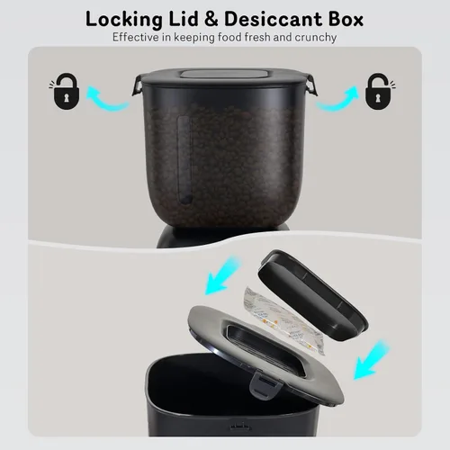 Vista 3 de Alimentador automático para gatos y dispensador de agua FW1, dispensador de comida para gatos con cable o batería, temporizador, alimentador
