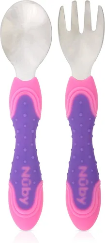 Vista 12 de Nuby Set de primeras cucharas para bebé - (3 paquetes) Utensilios de alimentación para bebés - 6+ meses Multicolor