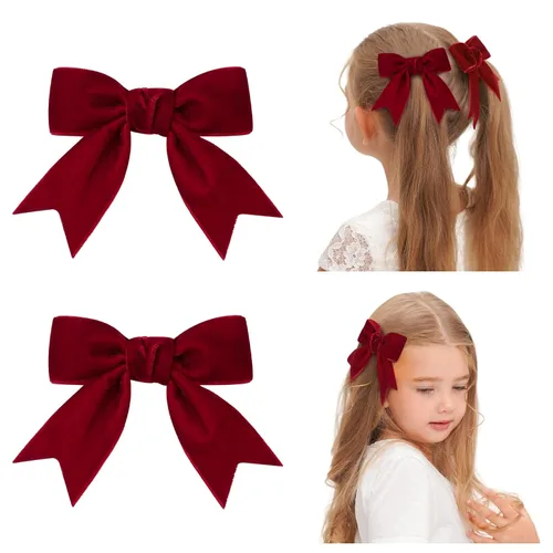 Vista 13 de YHXX YLEN Pinzas para el cabello para niñas, 2 unidades Cuadros con purpurina de 3 pulgadas