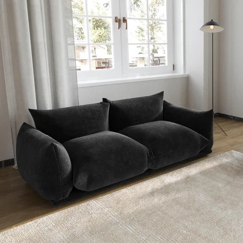 Vista 3 de JACH Sofá moderno de chenilla, sofá de chenilla con cojín grueso, sofá de felpa de 77 pulgadas para espacios pequeños, sala de estar, dormitorio
