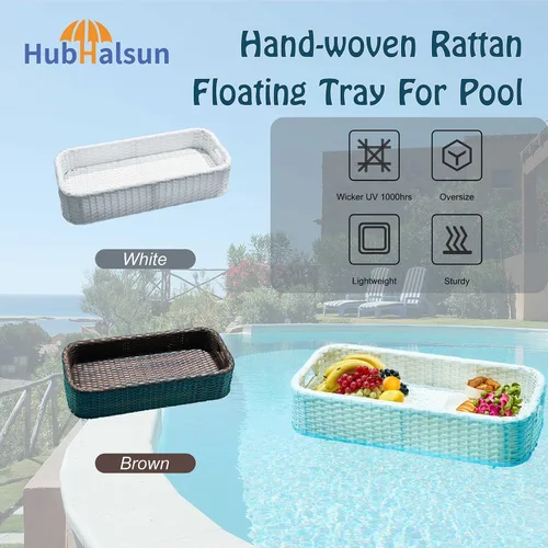 Vista 3 de Bandeja flotante para piscina, bandeja redonda para flotadores de piscina, para bañera de hidromasaje, aguas termales, fiesta en la playa, bebidas