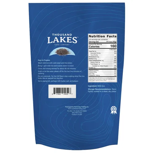 Vista 2 de Thousand Lakes Arroz Silvestre Cultivado en Minnesota - 3 libras (48 onzas) - Bolsa a Granel 100% Arroz Silvestre Totalmente Natural
