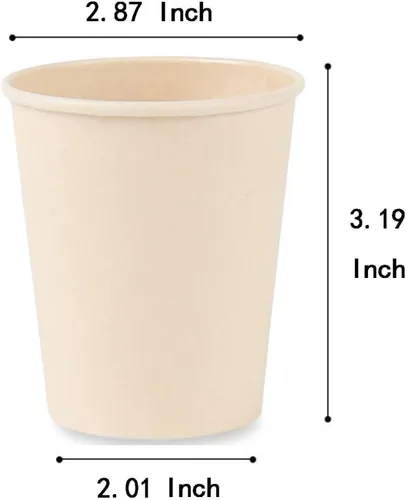 Vista 7 de Tazas de papel de café desechables, bebida caliente marrón de fibra vegetal 160 unidades 8 oz