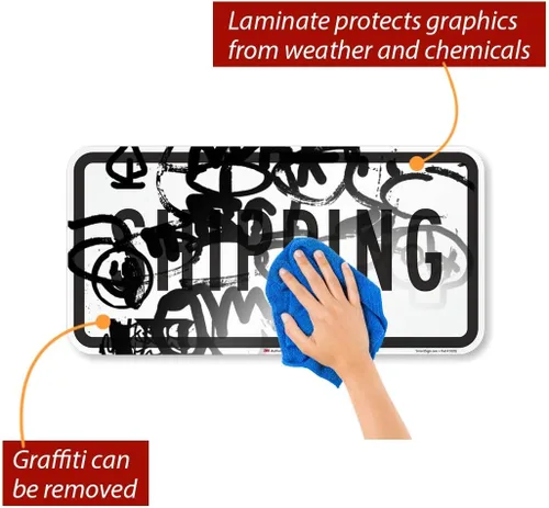 Vista 5 de SmartSign Letrero de "envío" Aluminio reflectante de grado de ingeniero 3M de 12 x 24 pulgadas