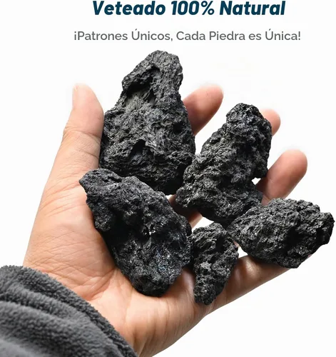 Vista 2 de Piedra de lava volcánica natural de 1 a 2.5 pulgadas para jardines en miniatura y de hadas, acuarios de paisajismo acuático, uso en hogueras