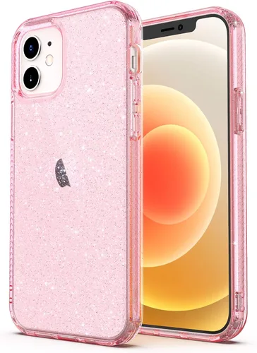 Vista 16 de ULAK Funda transparente para iPhone 12/iPhone 12 Pro, híbrida protectora delgada, transparente, antiarañazos, absorción de golpes, funda protectora