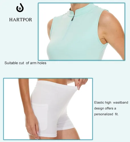 Vista 4 de HARTPOR Women Athletic Dress with Shorts Sleeveless Golf Tennis Dress with Pockets