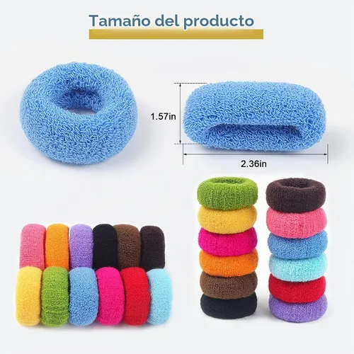 Vista 2 de KesaPlan - Juego de 24 cintas para el pelo de toalla extra suave