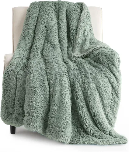 Vista 30 de Bedsure GentleSoft Manta de Tiro de Piel Sintética Esponjosa y Suave para Sofá, Forro Polar Sherpa Suave Regalos Acogedores para Mujeres, Manta
