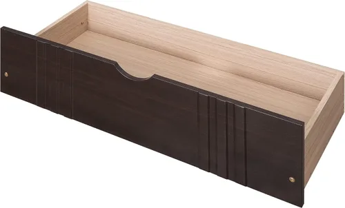 Vista 6 de Polibi Sofá cama de tamaño individual con dos cajones, marco de sofá cama de madera con rieles para sala de estar, dormitorio, color espresso