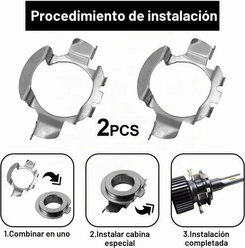 Vista 4 de 1 Par de Adaptador LED H7 para Faros Delanteros Retenedor, Adaptador de Faro LED H7 Soporte de Base de Bombilla Socket Retenedor Compatible